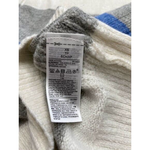 ‎GAP Turtleneck Stripe Sweater Top XS NEW - Picture 8 of 9